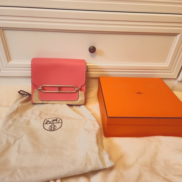 Hermes pink roulis crossbody bag - Picture 1 of 7